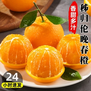 正宗伦晚脐橙10秭归橙子当季新鲜水果整箱斤果冻甜春橙榨汁专用大