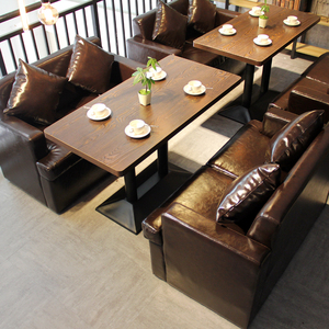 咖啡厅桌椅组合主题西餐厅酒吧桌椅甜品饮品奶茶店小吃店卡座沙发