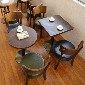 复古咖啡厅桌椅实木烘焙蛋糕店椅子酒馆民宿甜品奶茶店餐桌椅组合