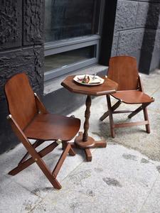 复古咖啡桌椅组合餐桌边几茶几下午茶桌子户外折叠椅影院休闲椅子
